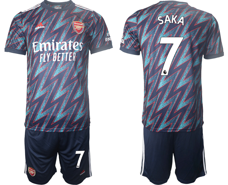 Men 2021-2022 Club Arsenal away blue #7 Soccer Jersey